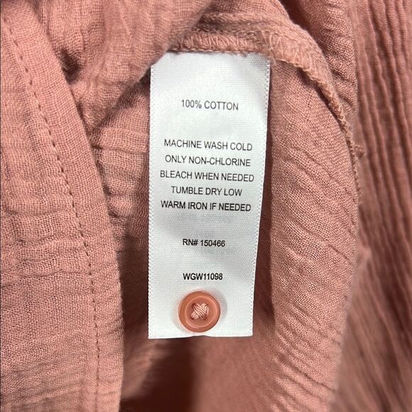 Market & Spruce Pink Long Sleeve Blouse with Mandarin Collar - Picture 6 of 6